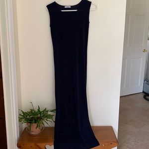 Navy stretch maxi dress by Magna